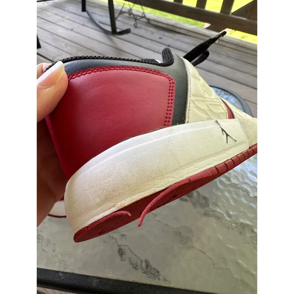 Jordan Low Top Sneakers Youth Size 6.5Y Red Black White Athletic Basketball Shoe